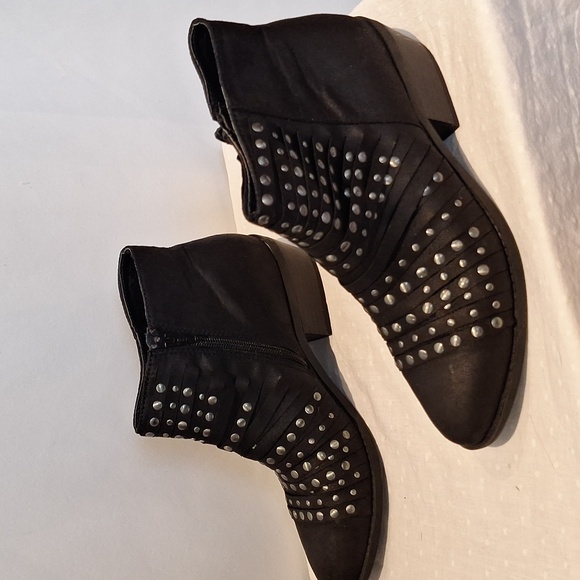 White Mountain Desire Black Ankle Boots with Silver Studs - Picture 6 of 11